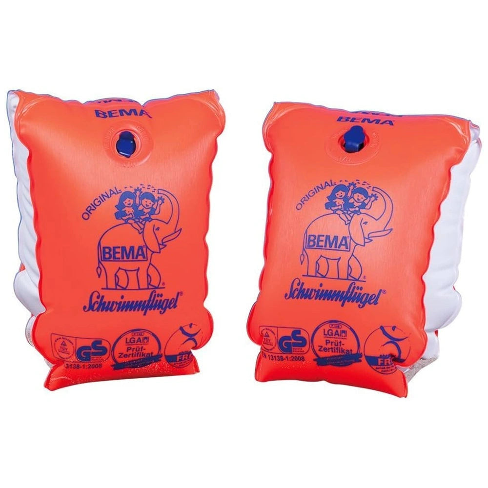 Happy People Bema Arm Rings for 6-12 years, featuring two identical floatation devices in orange packaging.