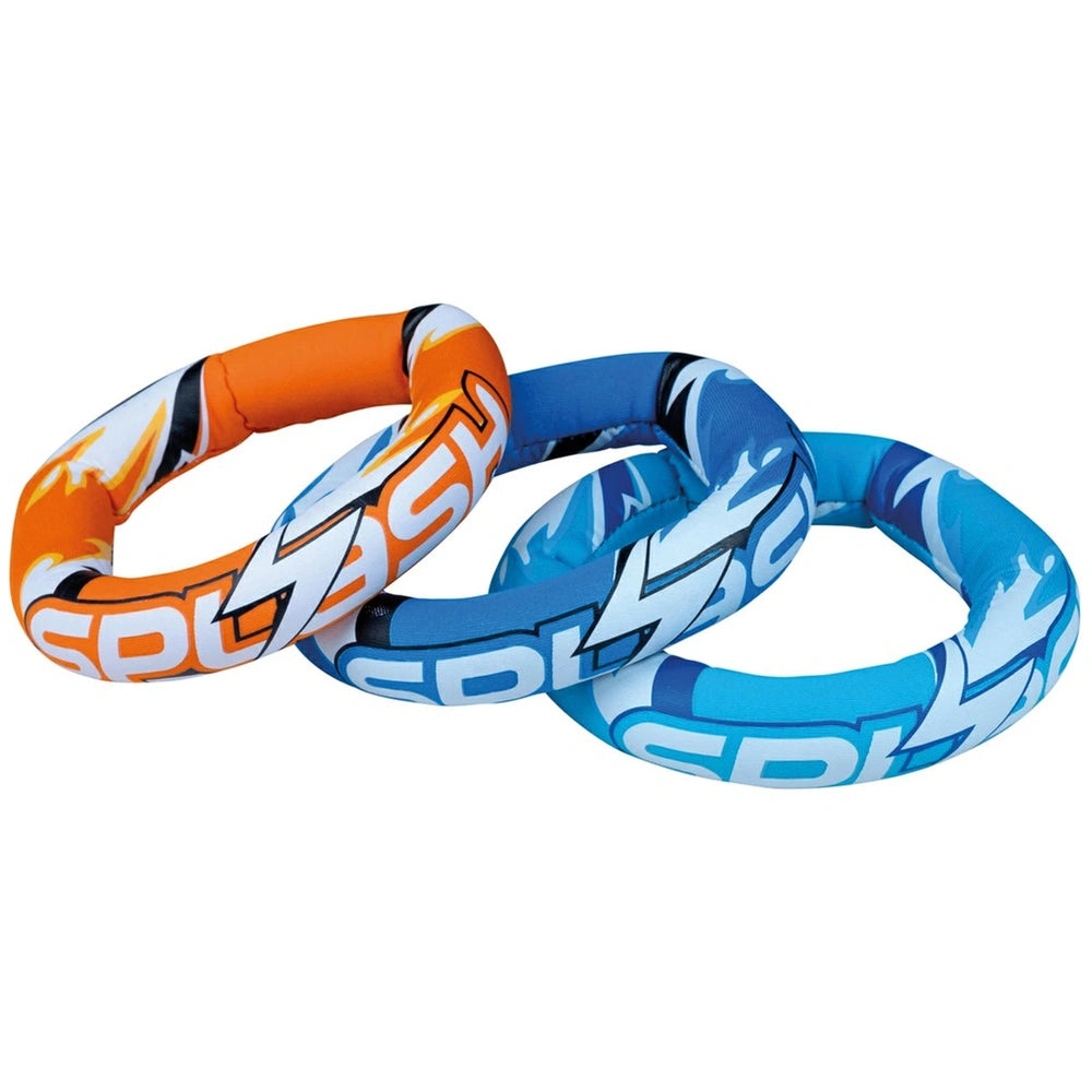 Happy People neoprene diving ring features vibrant orange and blue bands with a white center design displaying "SPL."