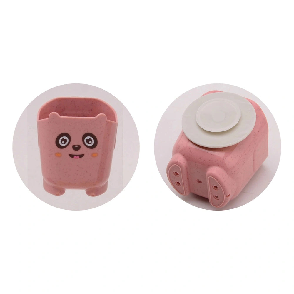 Johntoy bio plastic stackable bucket and bath cups in pink, featuring smiling faces, a white plate, and wheels.