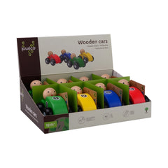 Johntoy - Wooden Cars 4 Assorted In Display - Play Vehicles