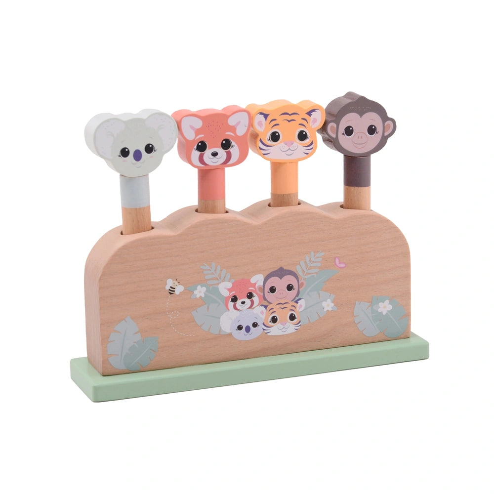 Johntoy - Wooden Popup Wildies - Baby Activity Toys