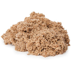 Kinetic Sand Mini Bucket features a light brown, unevenly textured granular material piled in a mound.