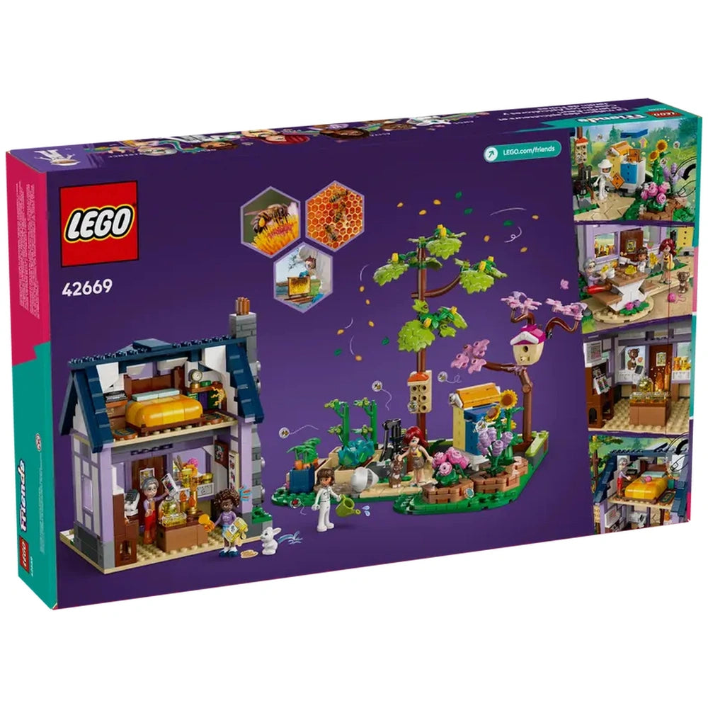 LEGO Friends Beekeepers' House and Flower Garden set features a two-story house and vibrant garden, showcasing characters and nature-themed elements.