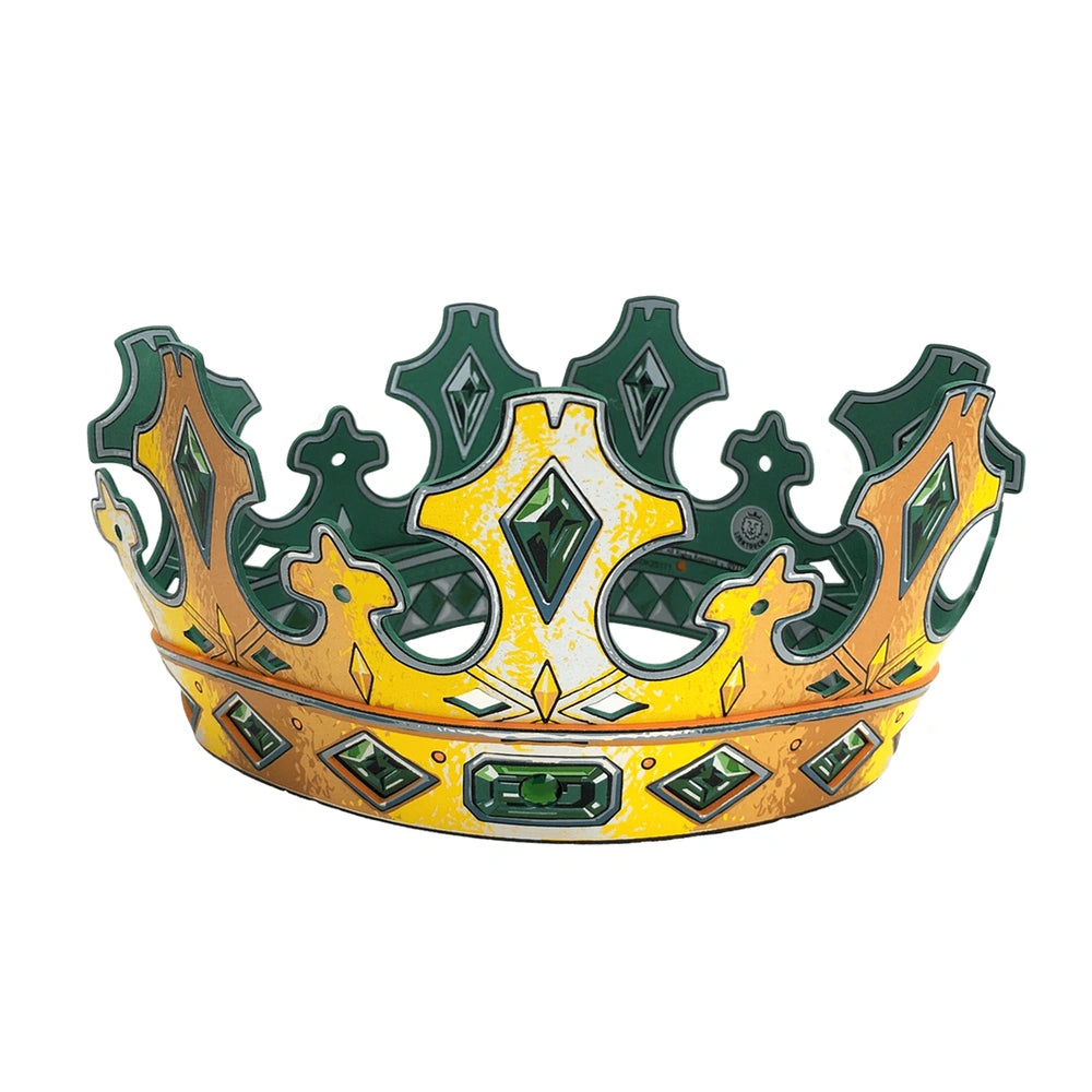 Liontouch Kingmaker Crown featuring glossy yellow and greenish diamond patterns, ideal for pretend professions and role playi