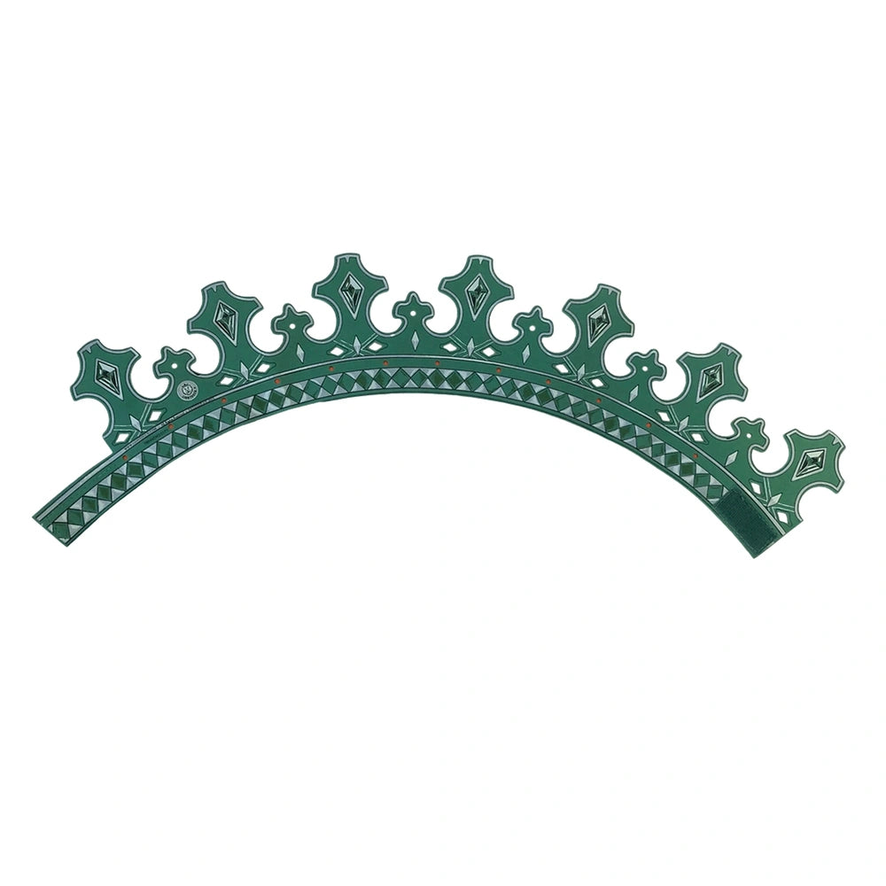 Liontouch Kingmaker Crown in metallic green with decorative patterns, designed for pretend professions and role playing.
