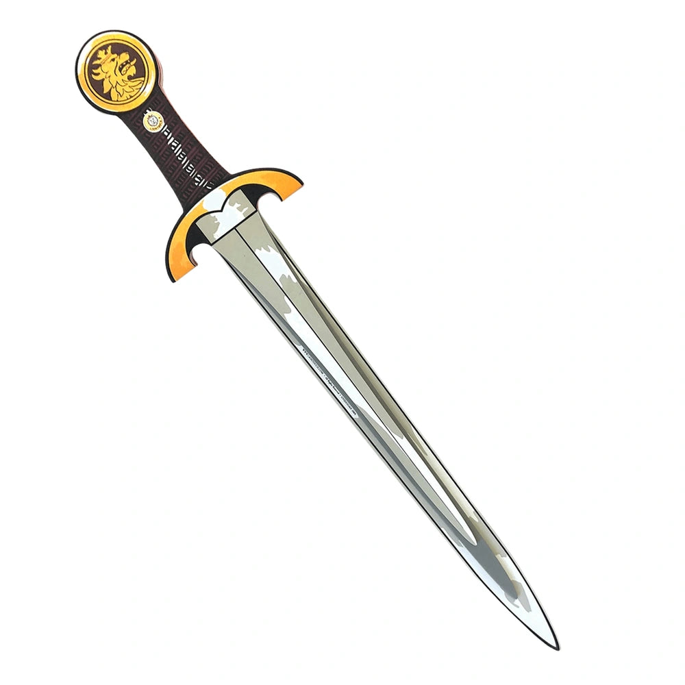 Liontouch Knight Sword in red with a shiny metallic blade and a black and gold textured grip.