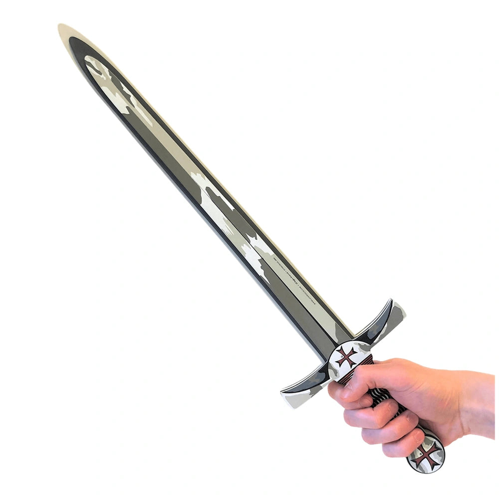 Liontouch Maltese sword with a metallic silver blade and handle, featuring a cross-shaped emblem on the handle.
