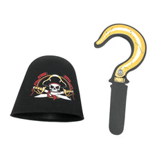 Liontouch Pirate Hook features a black pirate hat with a red skull and crossbones alongside a yellow banana with a black stem