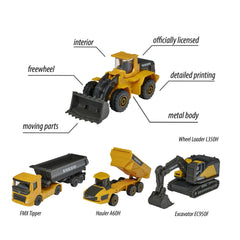 Majorette - Volvo Construction 4 Pcs Set Play Vehicle