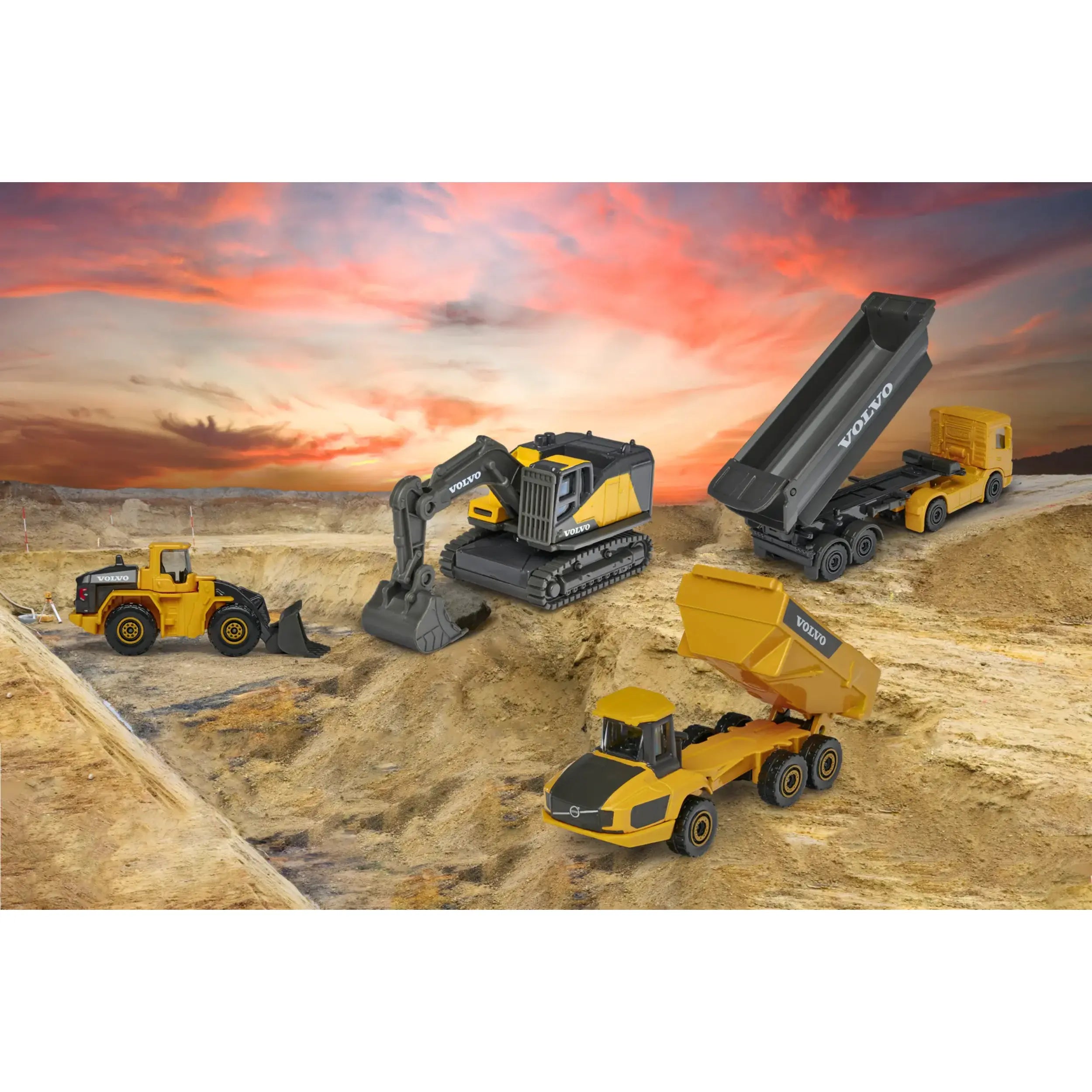Majorette - Volvo Construction 4 Pcs Set Play Vehicle