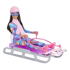 Mattel - Barbie Winter Sports Poppen op Slede - Poppen Speelsets Speelfiguren