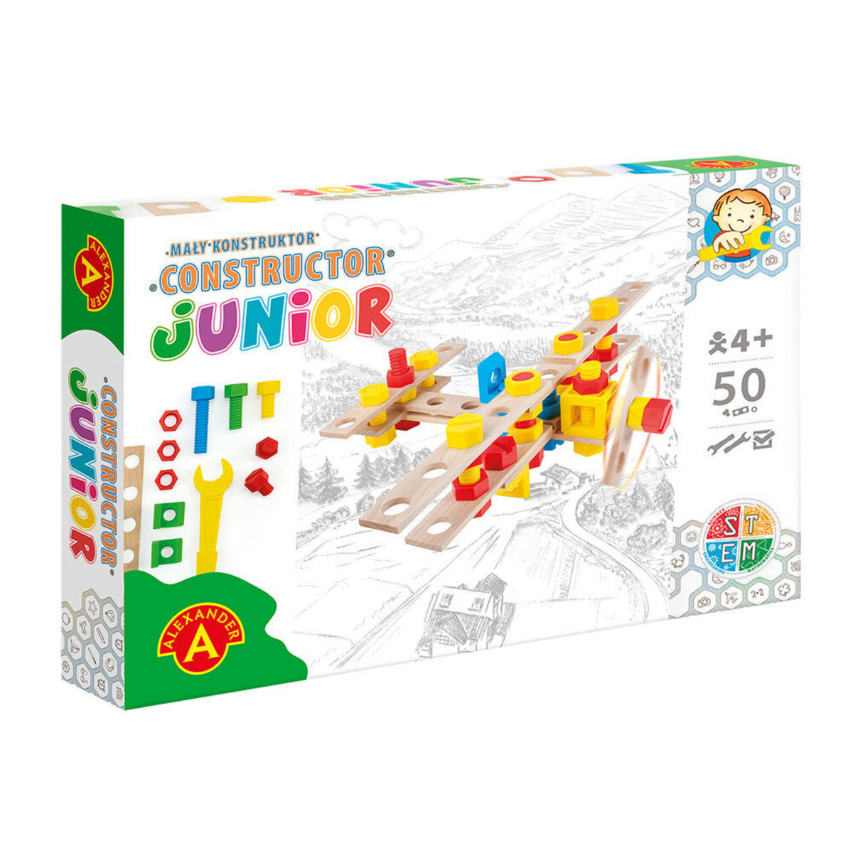 Alexander - Constructor Junior Wooden Airplane Construction Set Toys