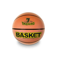 Mondo Basket Training Ball Size 7, orange with black text, featuring "TRAINING" and "BASKET" in bold, matte finish.