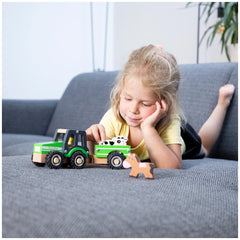 New Classic Toys - Tractor met Aanhanger - Dieren - Speelvoertuigen