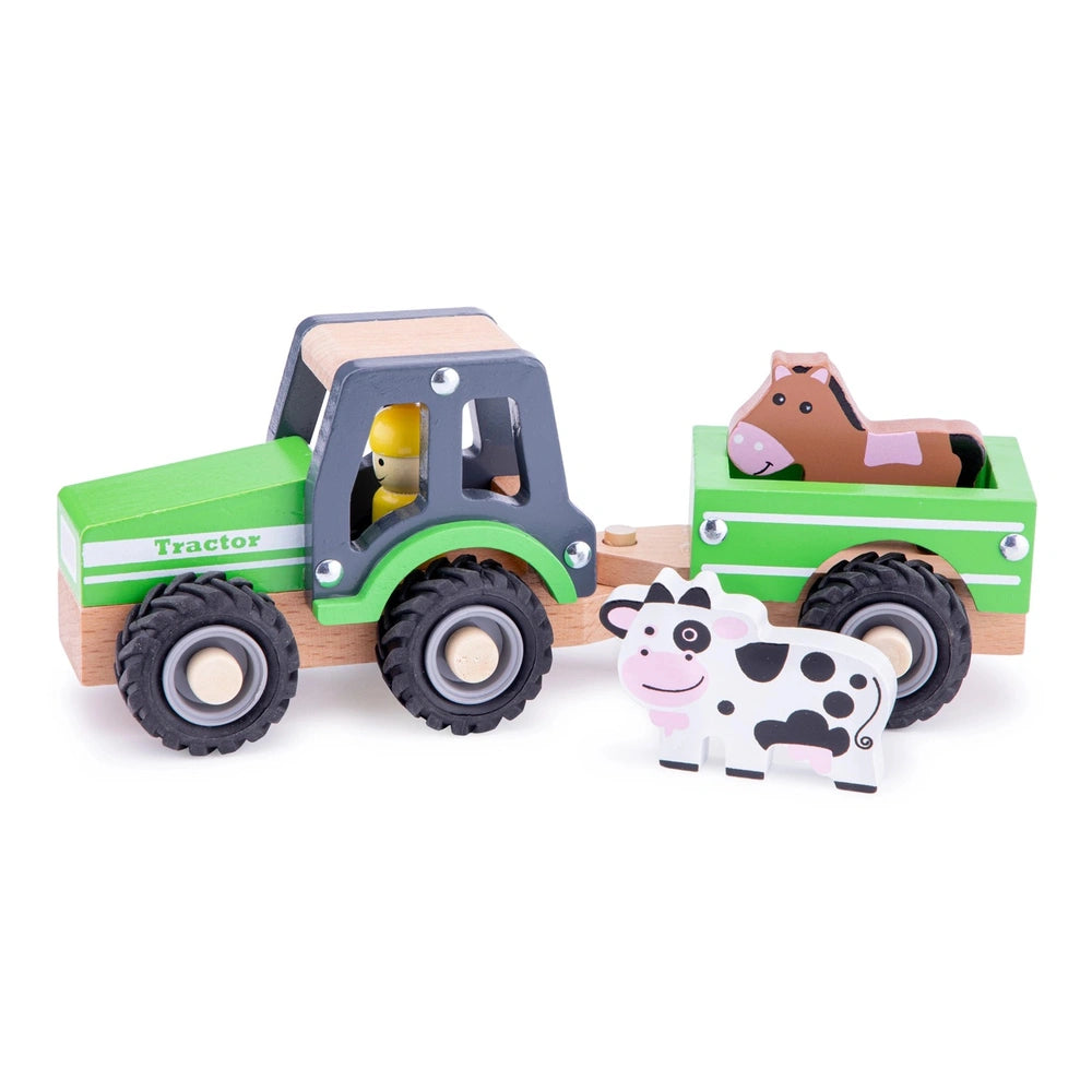 New Classic Toys - Tractor met Aanhanger - Dieren - Speelvoertuigen