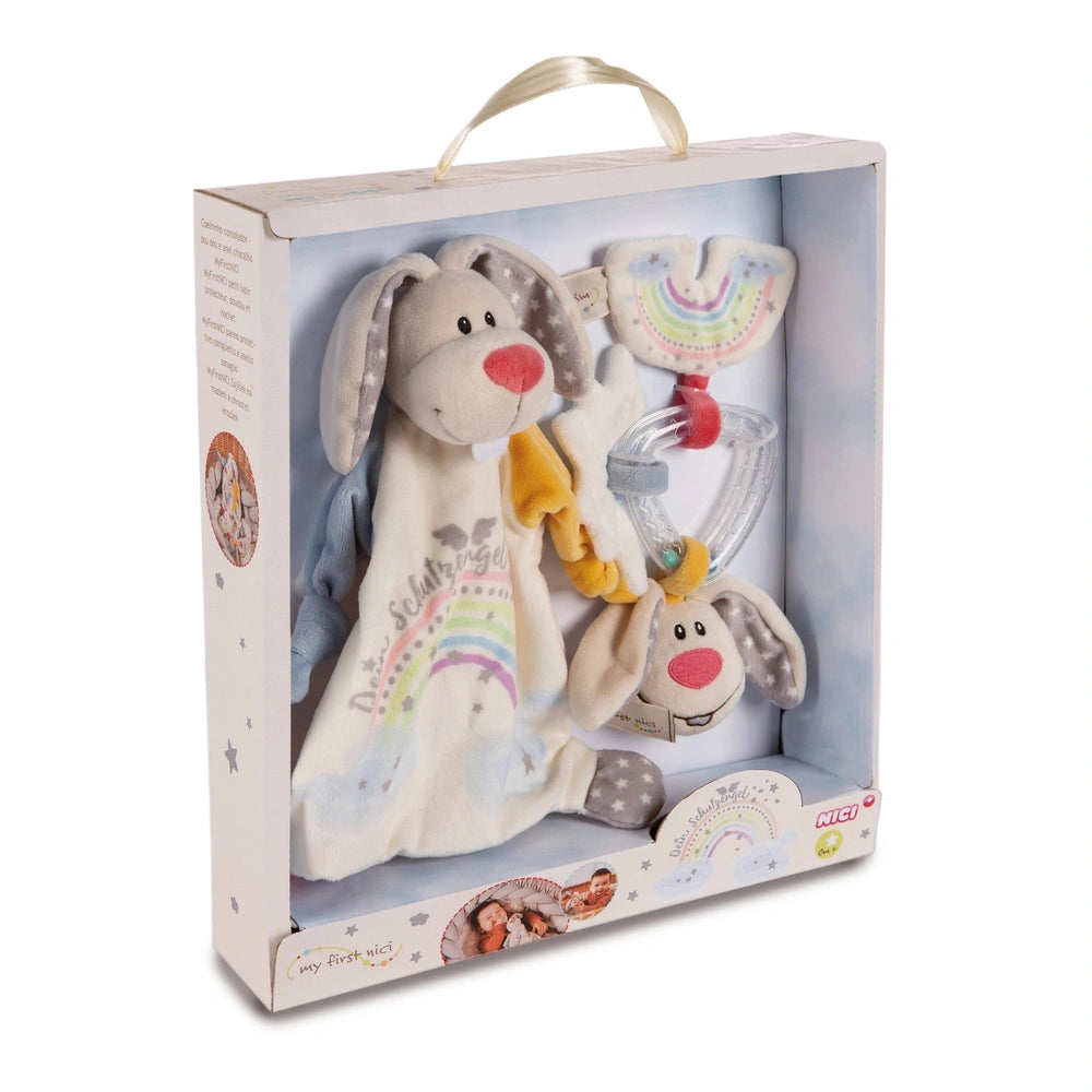 NICI - Guardian Bunny Knuffeldoek en Rammerring - Baby Activiteit Speelgoed