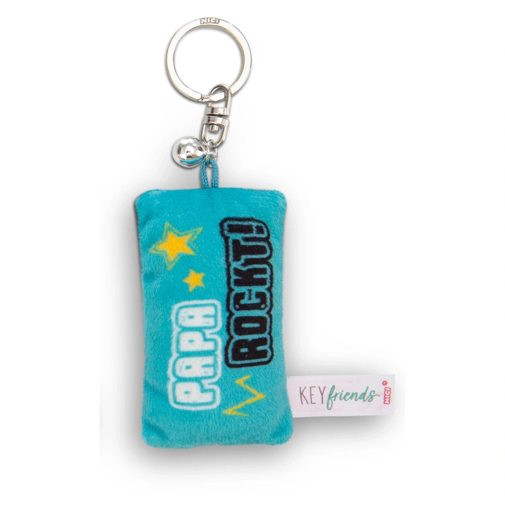 NICI - Key-Friends-Papa-Rockt-Sleutelhanger-Mini-Pluche-Kussen