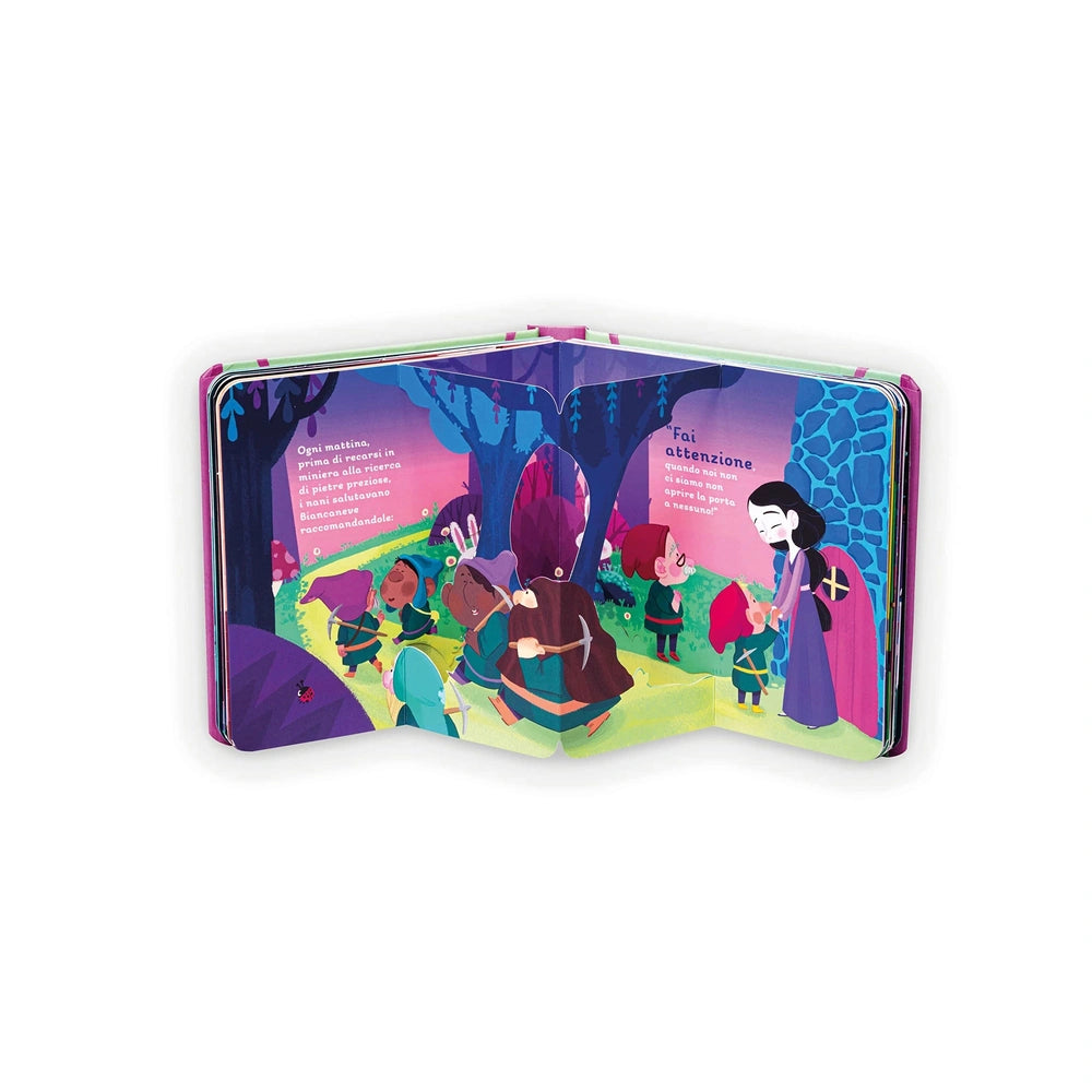 NUINUI Snow White and the Seven Dwarfs book features a colorful cartoon illustration on glossy purple packaging with white an