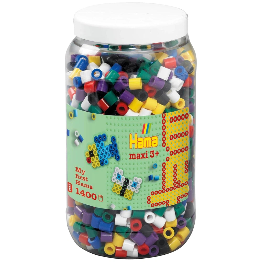 Pet Hama Strijkkralen Maxi in Pot - Mix Standaard (00) 1400 Stuks.