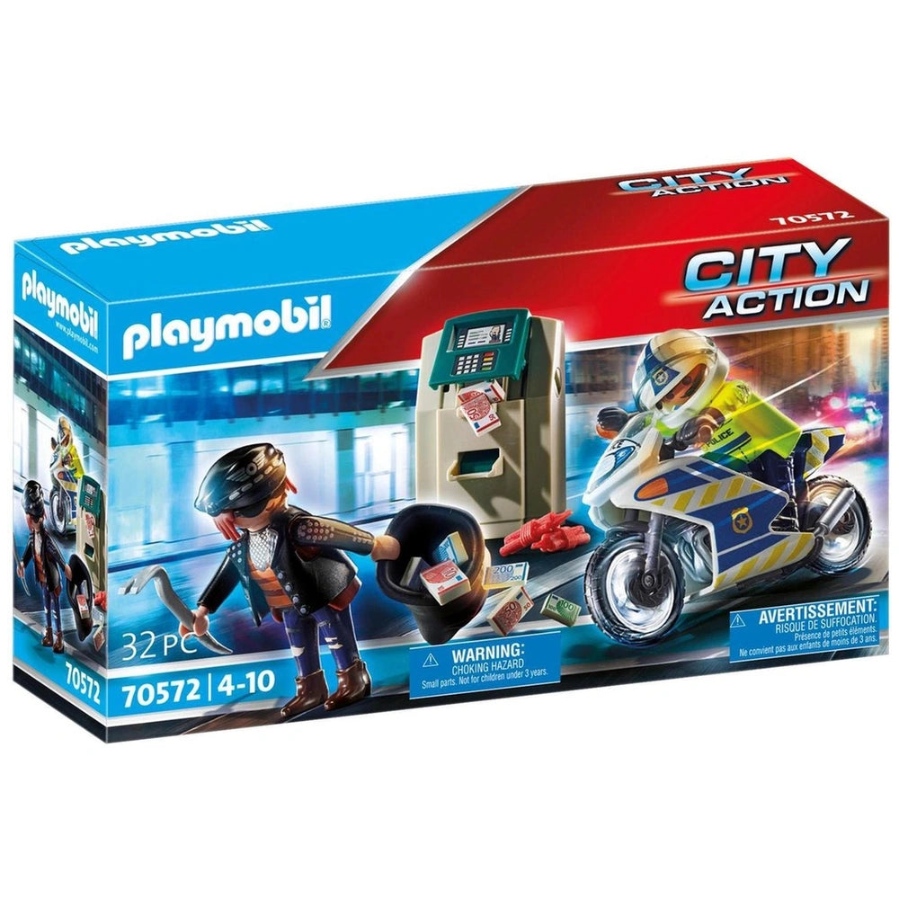 Playmobil City Action Politie Motorachtervolging Van De Geldrover - 70572
