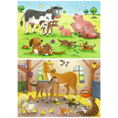 Ravensburger - Happy Animal Families - 2x12 Pieces - Puzzles