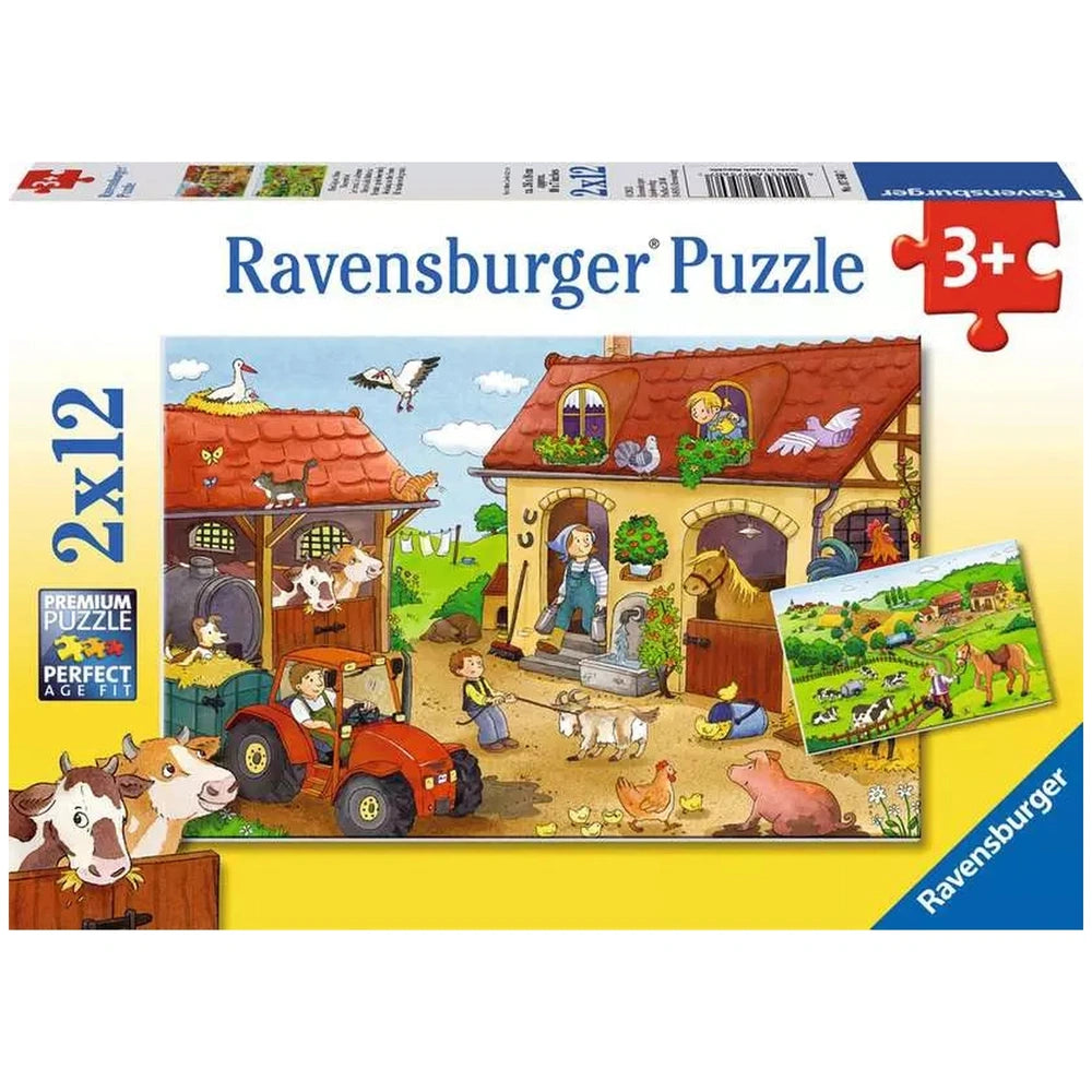 Ravensburger - Hardworking On The Farm - 2x12 Pieces - Puzzles