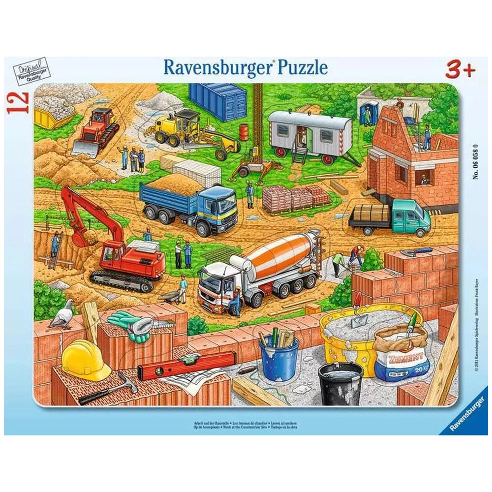 Ravensburger - Werk op de Bouwplaats - 12 Stukken - Puzzels