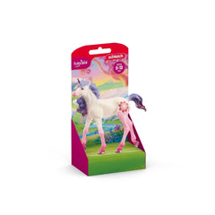 Mandala Unicorn Foal toy in colorful packaging with a white unicorn, pink hooves, and a vibrant rainbow background.