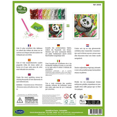Sentosphere Art-Creations Diamond Canvas features a colorful panda design with vibrant beads on a green-bordered packaging.