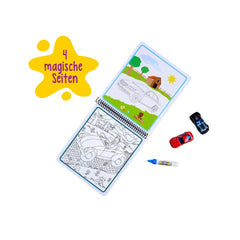 Simba Art & Fun Water Pen Book Cars features a vibrant pop-up book and a red toy car, perfect for engaging childrens creativi