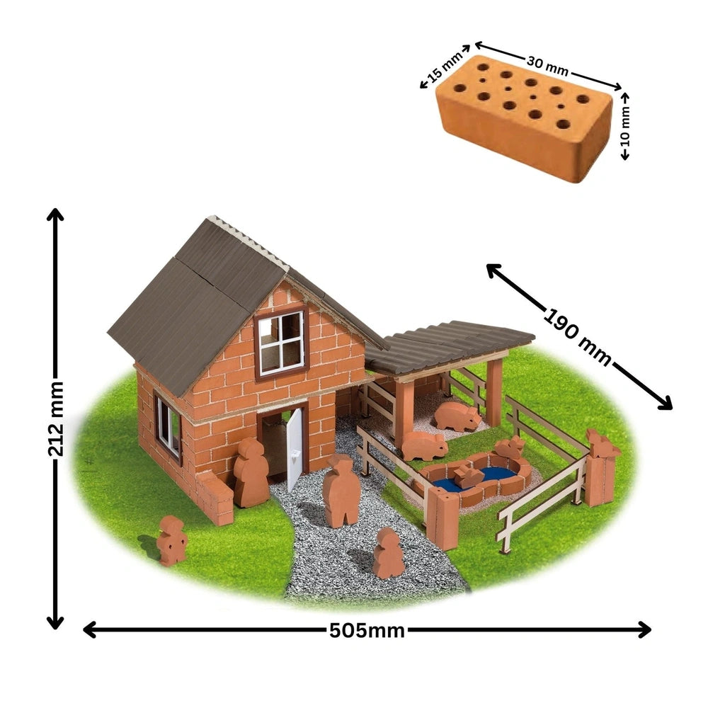 Teifoc Farm set features a small brick house with a porch, wooden fence, and grassy surroundings in a simplified scene.