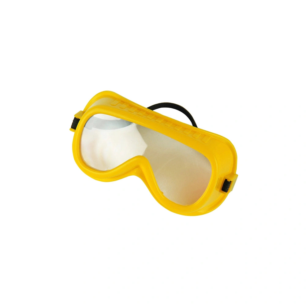 Theo Klein Bosch accessories set featuring yellow goggles and white tissue paper for pretend play and role-playing.