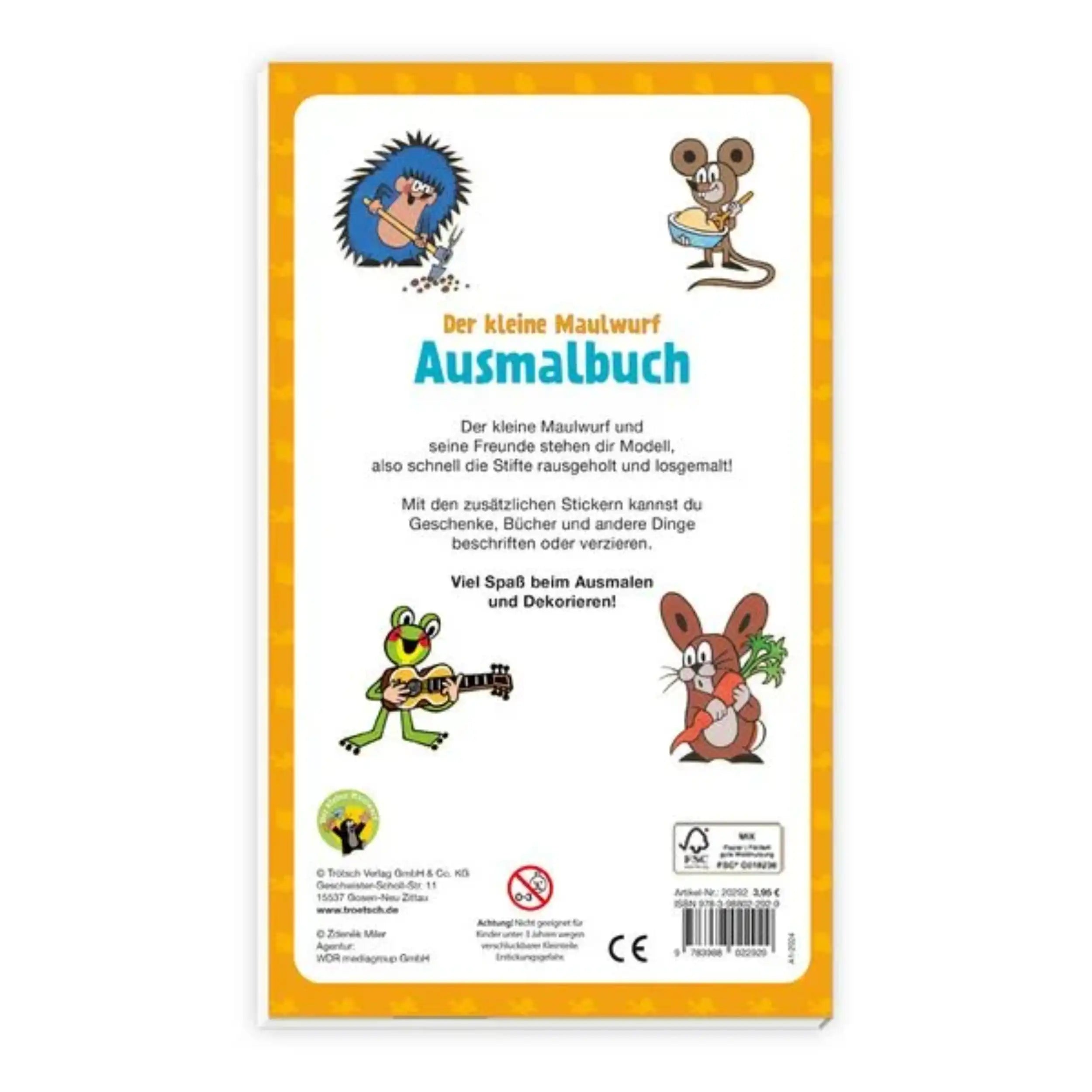 TROTSCH - Het Kleine Muisje Kleurboek met Stickers Knutselen - Duitse Editie