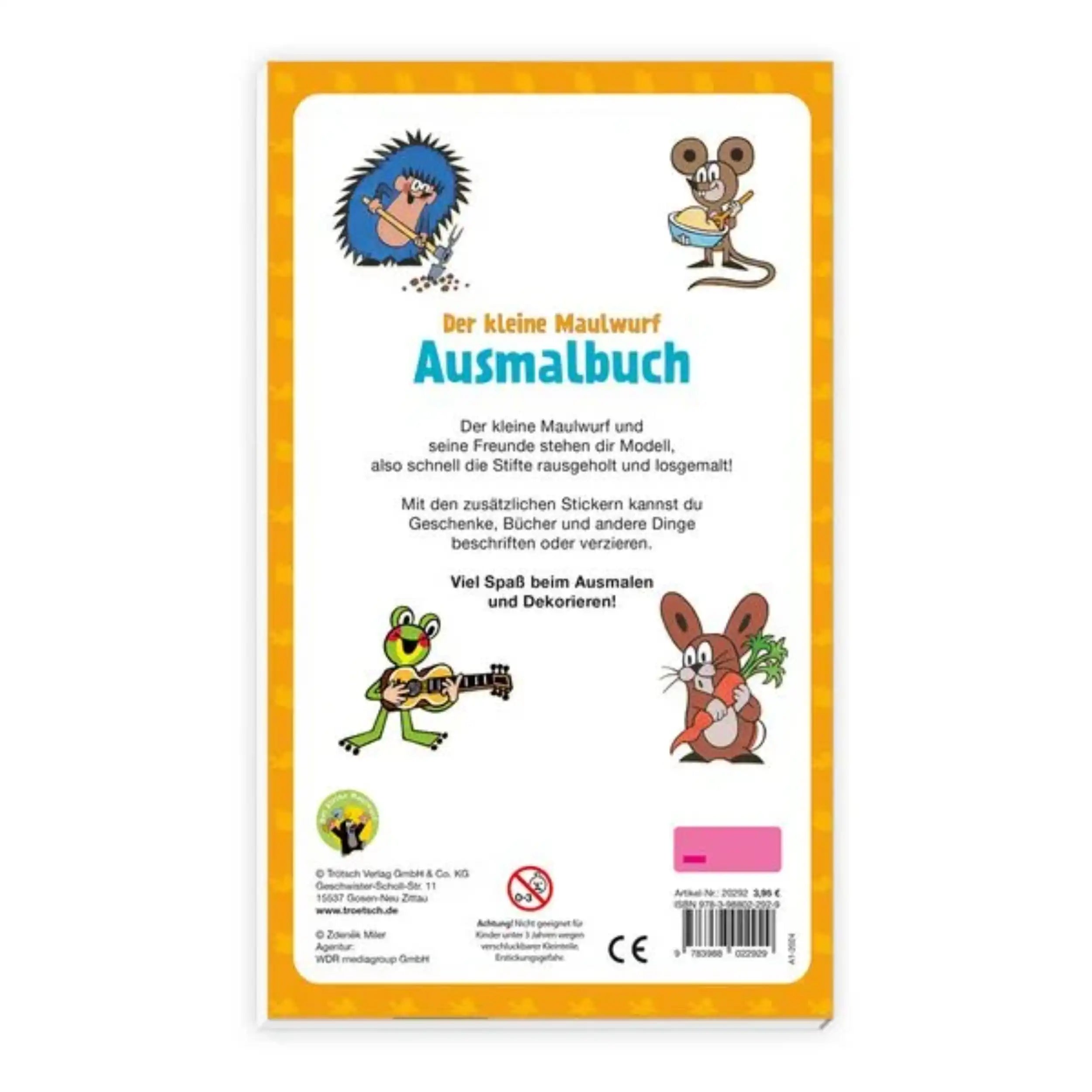 TROTSCH - Het Kleine Muisje Kleurboek met Stickers Knutselen - Duitse Editie