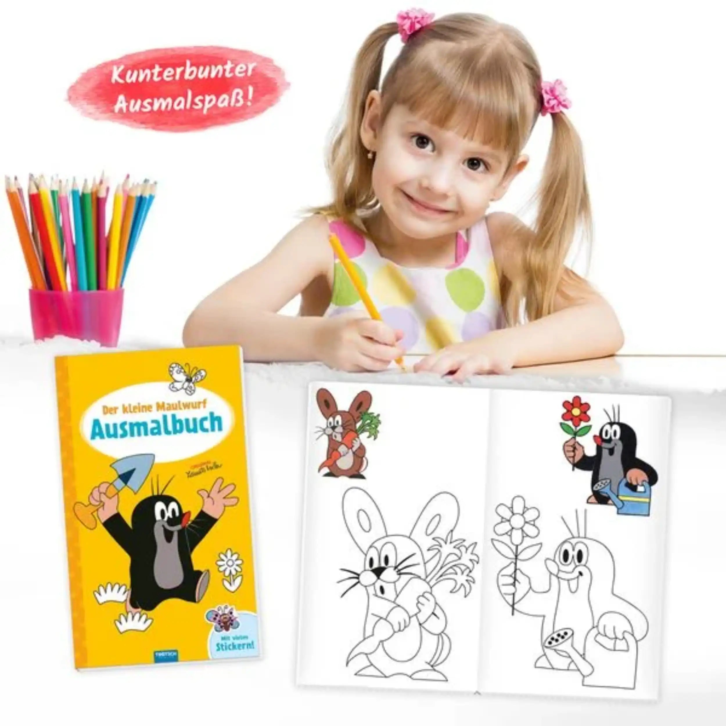 TROTSCH - Het Kleine Muisje Kleurboek met Stickers Knutselen - Duitse Editie