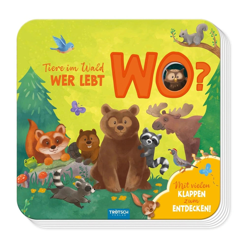 TRÖTSCH - Mijn Eerste Bosdieren Lift-the-Flap Boek - Educatief Speelgoed