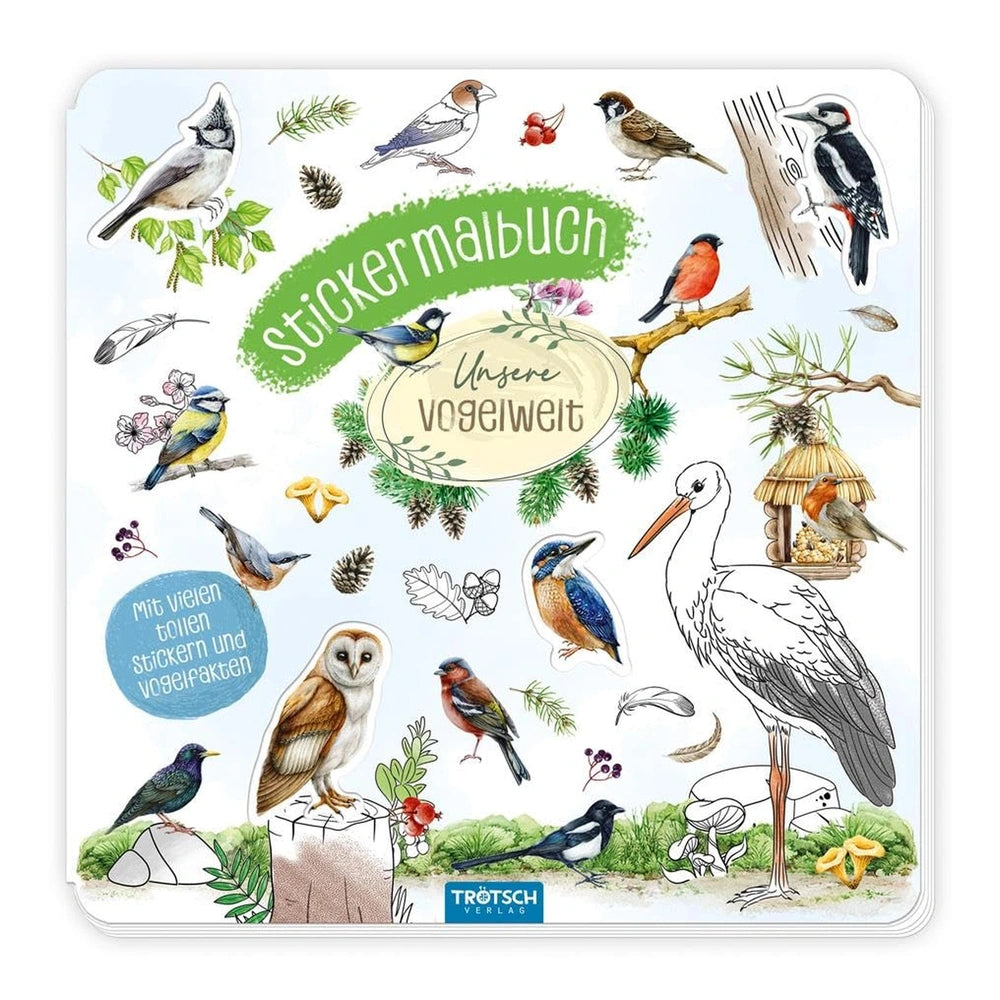 TRÖTSCH - Sticker Kleurboek Onze Vogelwereld - Kunst & Ambachten