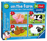 Ravensburger on the farm, my first jigsaw puzzles (2, 3, 4 & 5 piece) educational toys for toddlers age 18 months and up